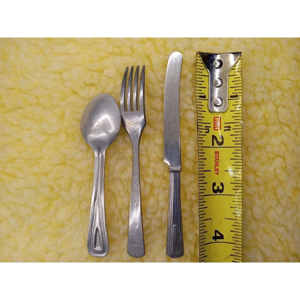 Lot of Childrens Vintage Silverplated Knife,  Fork, and Spoon MADE IN USA
